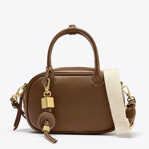 Zara Tan Crossbody Bag with Gold Details